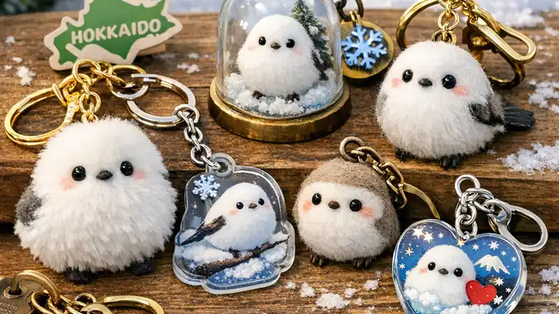 シマエナガをモチーフにしたキーホルダー