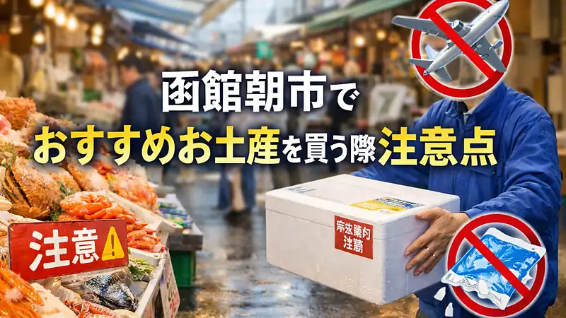 函館朝市でおすすめお土産を買う際の注意点