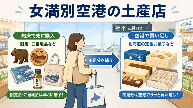 女満別空港の土産店