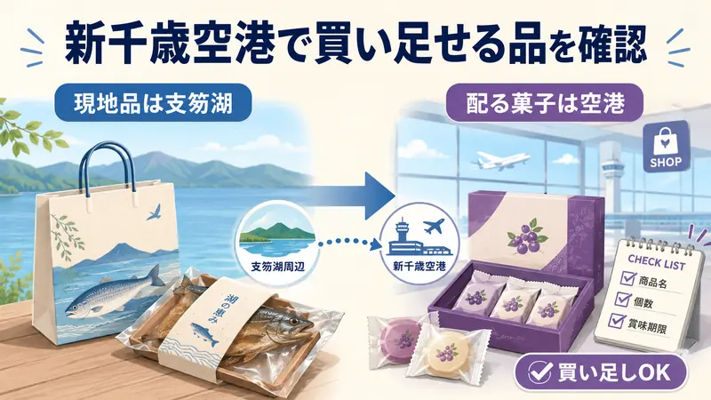 新千歳空港で買い足せる品を確認