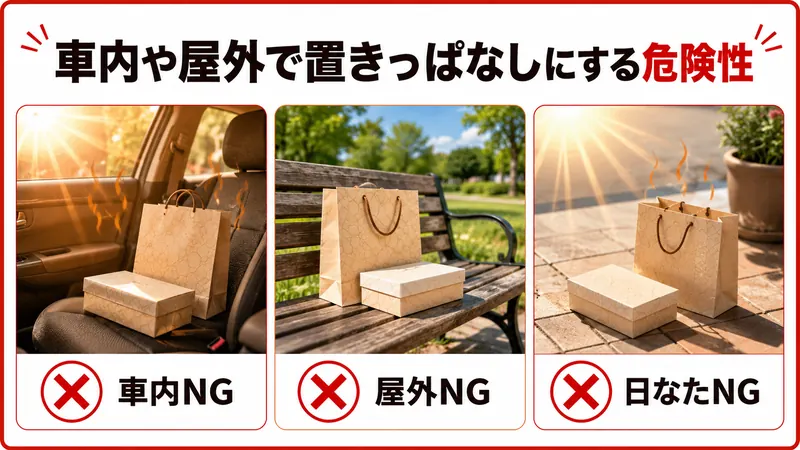 車内や屋外で置きっぱなしにする危険性