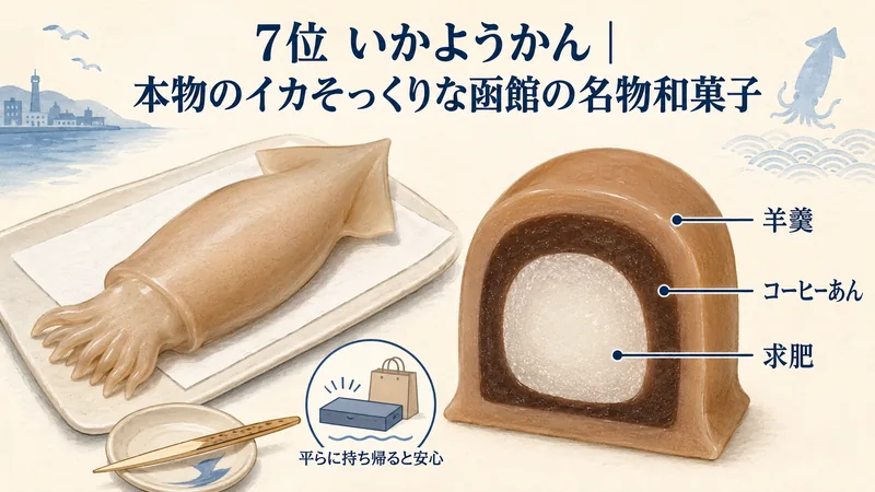 7位 いかようかん｜本物のイカそっくりな函館の名物和菓子