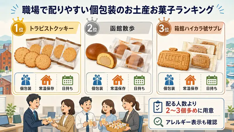 職場で配りやすい個包装のお土産お菓子ランキング
