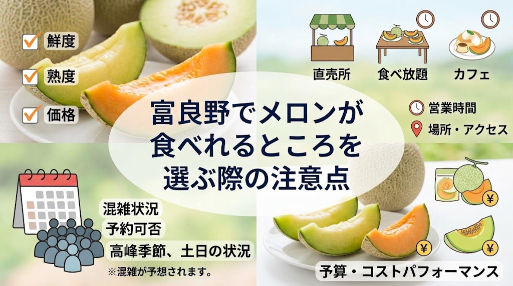 富良野でメロンが食べれるところを選ぶ際の注意点