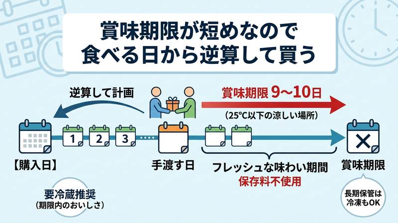 賞味期限が短めなので食べる日から逆算して買う