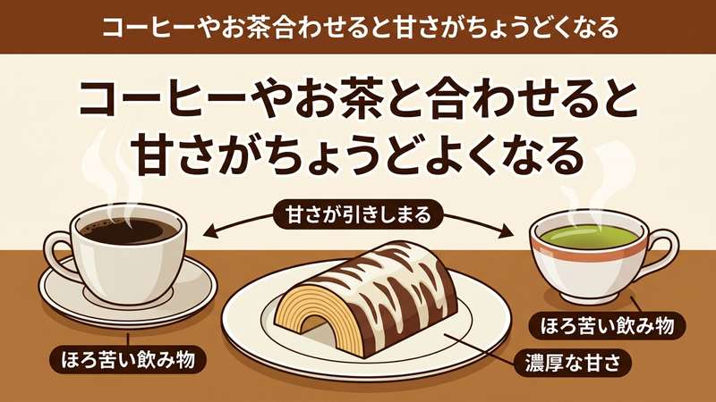 コーヒーやお茶と合わせると甘さがちょうどよくなる