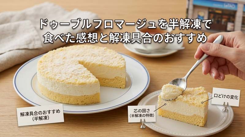 ドゥーブルフロマージュを半解凍で食べた感想と解凍具合のおすすめ