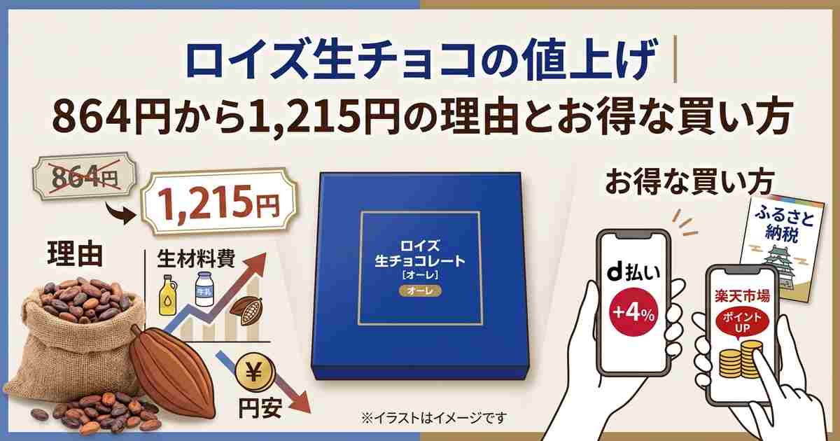ロイズ生チョコの値上げ_864円から1,215円の理由とお得な買い方