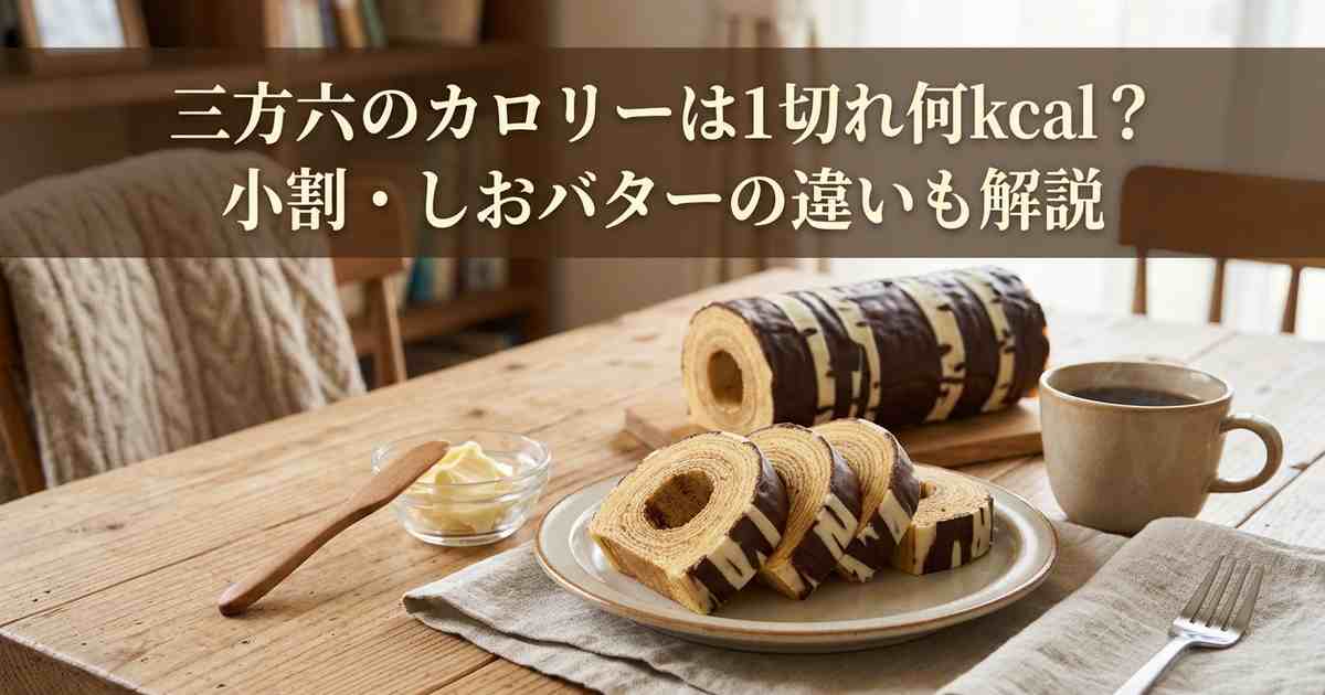 三方六のカロリーは1切れ何kcal？小割・しおバターの違いも解説