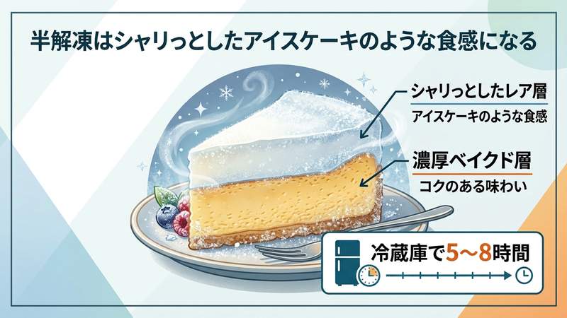 半解凍はシャリっとしたアイスケーキのような食感になる