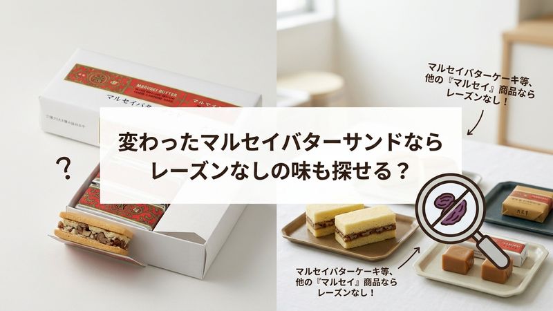 変わったマルセイバターサンドならレーズンなしの味も探せる