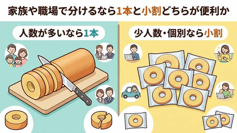 家族や職場で分けるなら1本と小割どちらが便利か