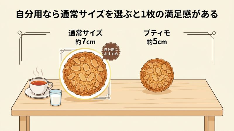 自分用なら通常サイズを選ぶと1枚の満足感がある